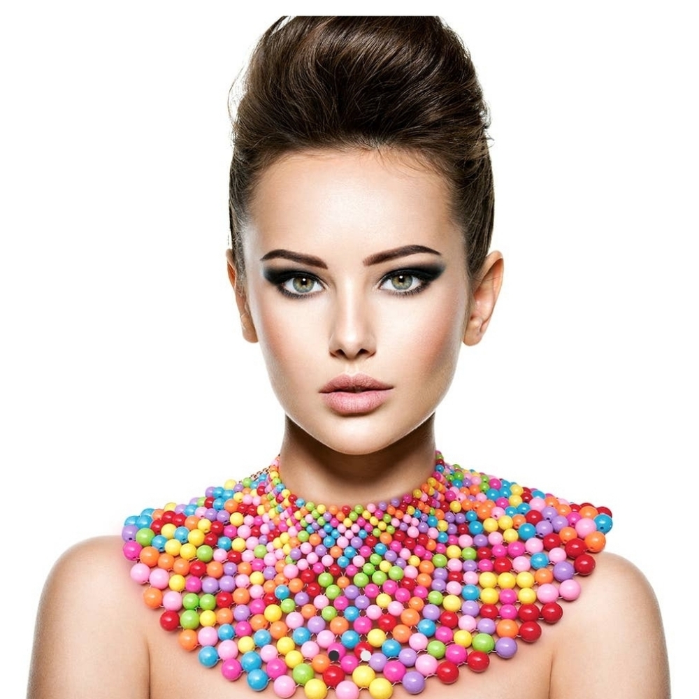 Rainbow bead neck lace